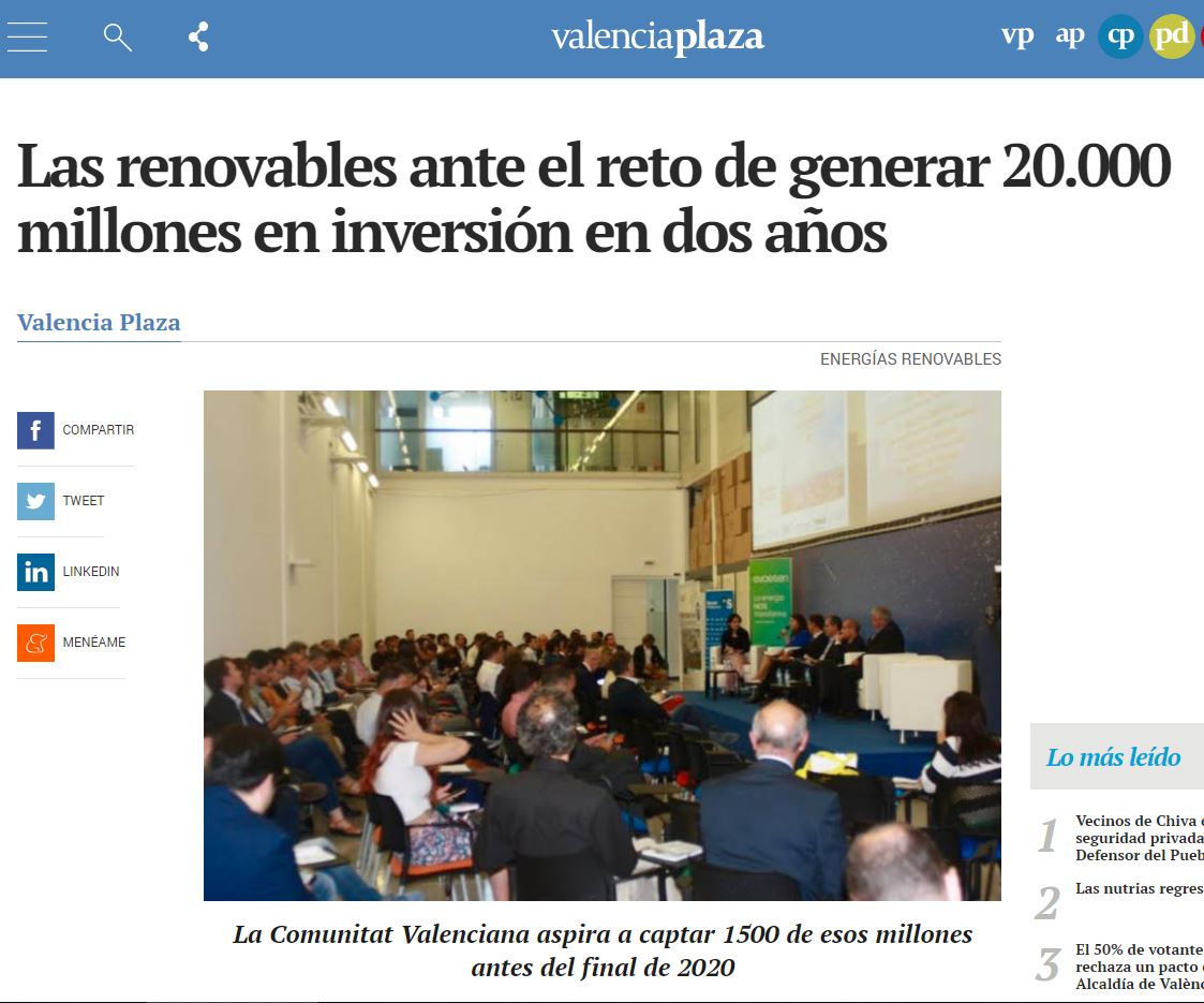 valenciaplaza - La Comunitat Valenciana aspira a captar 1500 de esos millones antes del final de 2020